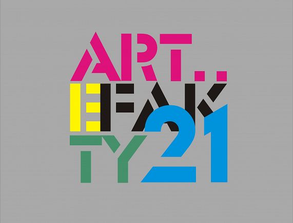 Plakat wystawy pt. Artefakty 21 "Abstrakcja - Znak, Symbol, Metafora"